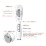 White Smart Scalp Massage Comb with EMS, LED Light Therapy & Vibration – Rechargeable Hair Growth Applicator