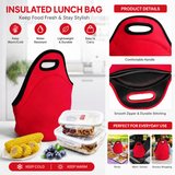 Red Reusable Neoprene Insulated Lunch Bag – Waterproof Thermal Tote for Work, School & Picnics (30x17x30cm) In Australia - Darrahopens