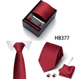 Red Premium Men's 4-Piece Formal Tie Set -  Necktie, Pocket Square, Cufflinks, and Tie Clip in a Luxury Gift Box In Australia - Darrahopens