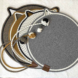 Black and Brown Durable Cat Scratching Mat with Attached Toy Ball - Washable and Multi-Functional, Ideal for Cats' Scratching and Sleeping - 50cm Diameter In Australia - Darrahopens