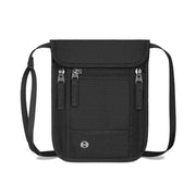Black RFID Neck Passport Holder - 16.3 x 22.8 cm Lightweight Nylon and Polyester Crossbody Travel Wallet and Document Organiser for Phone, Cards, Cash and Tickets In Australia - Darrahopens