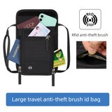 Grey RFID Neck Passport Holder - 16.3 x 22.8 cm Lightweight Nylon and Polyester Crossbody Travel Wallet and Document Organiser for Phone, Cards, Cash and Tickets In Australia - Darrahopens