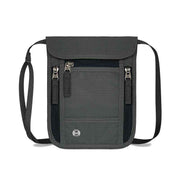 Dark Grey RFID Neck Passport Holder - 16.3 x 22.8 cm Lightweight Nylon and Polyester Crossbody Travel Wallet and Document Organiser for Phone, Cards, Cash and Tickets In Australia - Darrahopens