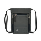 Dark Grey RFID Neck Passport Holder - 16.3 x 22.8 cm Lightweight Nylon and Polyester Crossbody Travel Wallet and Document Organiser for Phone, Cards, Cash and Tickets In Australia - Darrahopens