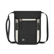 Black and Grey RFID Neck Passport Holder - 16.3 x 22.8 cm Lightweight Nylon and Polyester Crossbody Travel Wallet and Document Organiser for Phone, Cards, Cash and Tickets In Australia - Darrahopens