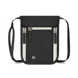 Black and Grey RFID Neck Passport Holder - 16.3 x 22.8 cm Lightweight Nylon and Polyester Crossbody Travel Wallet and Document Organiser for Phone, Cards, Cash and Tickets In Australia - Darrahopens