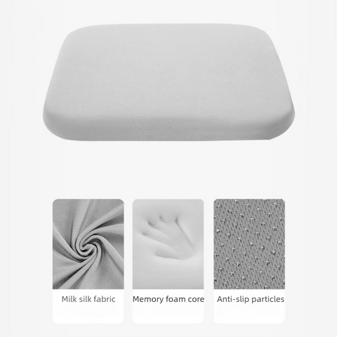 Grey Memory Foam Seat Cushion - 45 x 45 x 4.5 cm Polyester Cover, Removable Washable Cover, Portable Office Chair, Student, Dining Chair and Car Seat Pad In Australia - Darrahopens