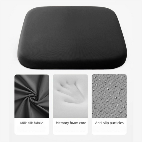 Black Memory Foam Seat Cushion - 45 x 45 x 4.5 cm Polyester Cover, Removable Washable Cover, Portable Office Chair, Student, Dining Chair and Car Seat Pad In Australia - Darrahopens
