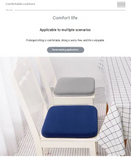 Light Blue Memory Foam Seat Cushion - 45 x 45 x 4.5 cm Polyester Cover, Removable Washable Cover, Portable Office Chair, Student, Dining Chair and Car Seat Pad