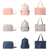 Beige Lightweight Foldable Backpack - Waterproof Polyester 3 Way Backpack and Tote Bag, 160g Packable Daypack for Hiking, Travel, Camping and Everyday Use