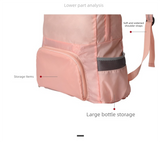 Beige Lightweight Foldable Backpack - Waterproof Polyester 3 Way Backpack and Tote Bag, 160g Packable Daypack for Hiking, Travel, Camping and Everyday Use
