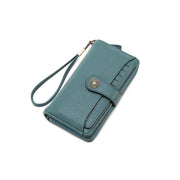 Blue Women's Long Zipper Wallet with Wristlet – Multi-Card Slots, Phone Compartment & Coin Pocket (200g) In Australia - Darrahopens