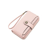 Pink Women's Long Zipper Wallet with Wristlet – Multi-Card Slots, Phone Compartment & Coin Pocket (200g)