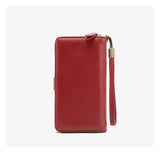 Pink Women's Long Zipper Wallet with Wristlet – Multi-Card Slots, Phone Compartment & Coin Pocket (200g)