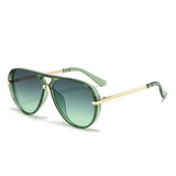 Green Retro Aviator Sunglasses with UV Protection – Oversized PC + Metal Frame, Includes Black Case In Australia - Darrahopens