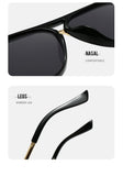 Red Retro Aviator Sunglasses with UV Protection – Oversized PC + Metal Frame, Includes Black Case