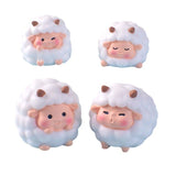 Cute Mini Resin Sheep Figurines – Set of 8 Micro Landscape & Desktop Decor (4 Designs)