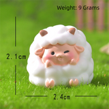 Cute Mini Resin Sheep Figurines – Set of 8 Micro Landscape & Desktop Decor (4 Designs)