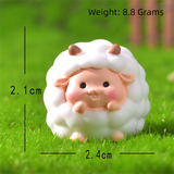Cute Mini Resin Sheep Figurines – Set of 8 Micro Landscape & Desktop Decor (4 Designs)