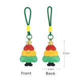 2-Piece Christmas Tree Shaped PU Leather Keychains – Cute Holiday Bag Ornaments and Car Decorations
