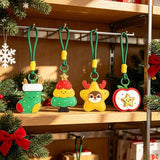 2-Piece Christmas Tree Shaped PU Leather Keychains – Cute Holiday Bag Ornaments and Car Decorations