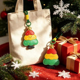 2-Piece Christmas stockings Shaped PU Leather Keychains – Cute Holiday Bag Ornaments and Car Decorations