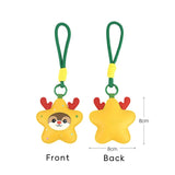 2-Piece Christmas star and reindeer Shaped PU Leather Keychains – Cute Holiday Bag Ornaments and Car Decorations