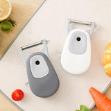 2 Pcs Gray 3-in-1 Magnetic Foldable Peeler – Portable Stainless Steel Vegetable & Fruit Tool with Storage  In Australia - Darrahopens