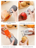 2 Pcs (White +Gray) 3-in-1 Magnetic Foldable Peeler – Portable Stainless Steel Vegetable & Fruit Tool with Storage  In Australia - Darrahopens