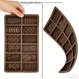 2-Piece Dubai Rectangle Chocolate Silicone Mold Set – Food-Grade, Easy Release, Heat-Resistant Baking Molds for Chocolate, Candy, and Cake(12-in-1)