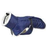 Blue Dog Winter Jacket – Warm, Windproof & Waterproof Pet Coat with Fleece Lining and Reflective Strips for Cold Weather(Size: XL)