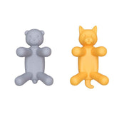 2-Pack Silicone Sponge Holder – Bear and Cat Shaped Dish Rack for Sink, Soap & Scrubber Storage