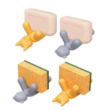 2-Pack Silicone Sponge Holder – Bear and Cat Shaped Dish Rack for Sink, Soap & Scrubber Storage