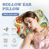 Rainbow Flower Hollow Ear Support Pillow – Adjustable Side Sleep Neck Cushion with PP Cotton Filling and Breathable Fabric