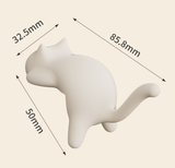 4-Pack Cat-Shaped Desk Hooks - No-Drill Adhesive Mount, Multi-Functional Side Table Organizer for Students & Home Office, Includes Black, Yellow, Pink & White ABS Plastic Hooks