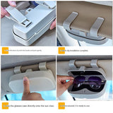 Beige Universal Car Sun Visor Glasses Case, No-Damage Installation Sunglasses Holder, Protective Eyewear Storage Box for Car Interior Accessories