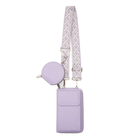 Purple Women's Multi-Functional Crossbody Phone Bag with Detachable Coin Purse, PU Leather Shoulder Bag with Credit Card Slots, Stylish Minimalist Design for Daily Use