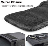 2-Pack Black Universal Heavy-Duty Nylon Belt Holster Pouch with Card Slot – Durable Oxford Cloth Waist Pack for iPhone 16 Pro Max & Android Phones – Vertical & Horizontal Carry Options (XXL)