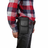 2-Pack Black Universal Heavy-Duty Nylon Belt Holster Pouch with Card Slot – Durable Oxford Cloth Waist Pack for iPhone 16 Pro Max & Android Phones – Vertical & Horizontal Carry Options (XXL)