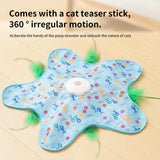 Automatic Cat Hunting Game Mat with 360° Teaser Wand, USB-C Rechargeable Interactive Pet Toy for Indoor Cats, Self-Entertainment Hide-and-Seek Play Mat, Durable Fabric & ABS Construction(Five-cent duck design)