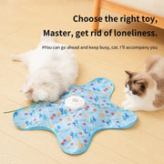 Automatic Cat Hunting Game Mat with 360° Teaser Wand, USB-C Rechargeable Interactive Pet Toy for Indoor Cats, Self-Entertainment Hide-and-Seek Play Mat, Durable Fabric & ABS Construction(Five-cent duck design)