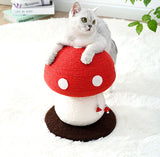 Red Mushroom Cat Tree with Sisal Scratching Post - Large Vertical Cat Climber, Durable Scratch-Resistant Design with Hanging Toys, Stylish Home Decor for Indoor Cats(500mm*350mm)