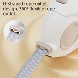 White Retractable Dog Leash with Luminous Rope 3M Anti-Tangle Automatic Extension Pet Walking Rope for Small to Medium Dogs Comfortable Grip and Lightweight Wrist Strap for Night Walks