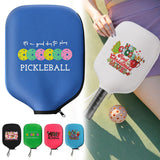 Black Neoprene Pickleball Paddle Cover Protective Case with Fun Graphic Design Durable Beach Tennis Racket Sleeve Bag for Table Tennis Paddles Shockproof Sports Equipment Storage(Style:4)