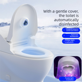 White Automatic UV Toilet Disinfection Light - Rechargeable Smart Sensor Steriliser for Home Bathroom, IPX4 Waterproof, Long Battery Life, Easy Adhesive Installation, Odour Elimination