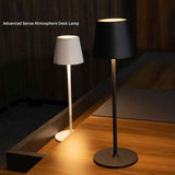 LED High-Foot Table Lamp with Touch Control - Rechargeable Dimmable Bedside Night Light for Bedroom & Living Room - Perfect Gift for Women(Black square base)