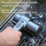 3-in-1 Gold Cordless Electric Grill Cleaner Built-in LED & USB Charging - Waterproof High Power BBQ Cleaning Brush with 2-Speed Setting
