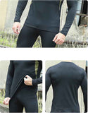 2-Pack XXL Size Men's Tactical 4-Way Stretch Fleece Lined Thermal Underwear Set(Black + Green) - Winter Sweat-Wicking & Breathable Sportswear for Training & Outdoors
