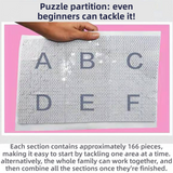 1000-Piece Large Jigsaw Puzzles with 70x50CM Display (Starry Sky Theme) - 6 LetterAlphabetical Zone Partitioning, Stress-Relief Educational Toy for Teens & Adults