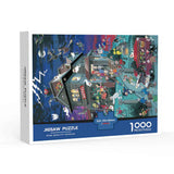 1000-Piece Large Jigsaw Puzzles with 70x50CM Display (Halloween Spooktacular Theme) - 6 LetterAlphabetical Zone Partitioning, Stress-Relief Educational Toy for Teens & Adults